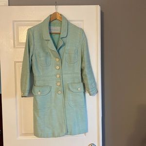 A baby blue pea coat